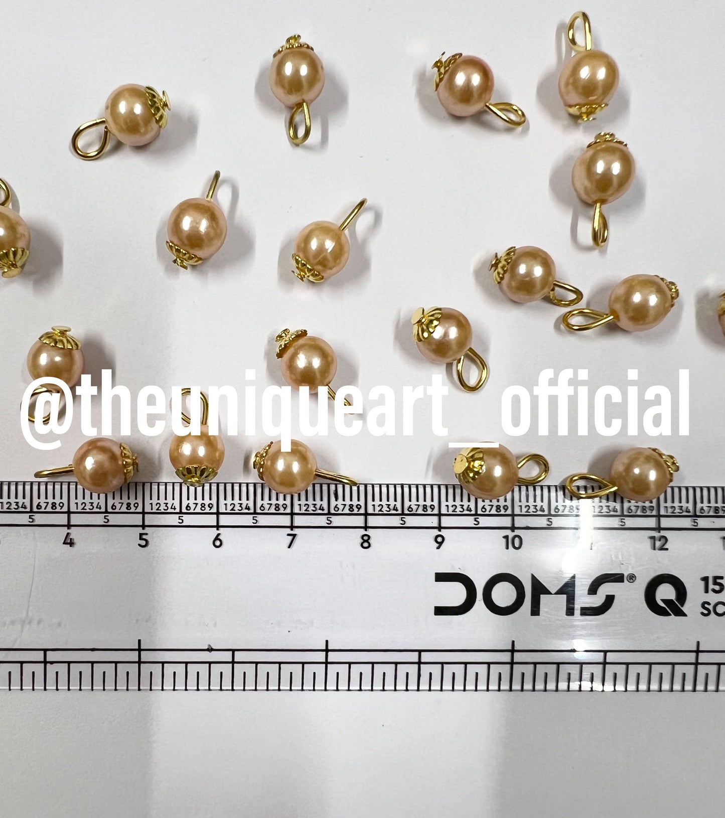 Light Gold Round 8mm Hanging Beads