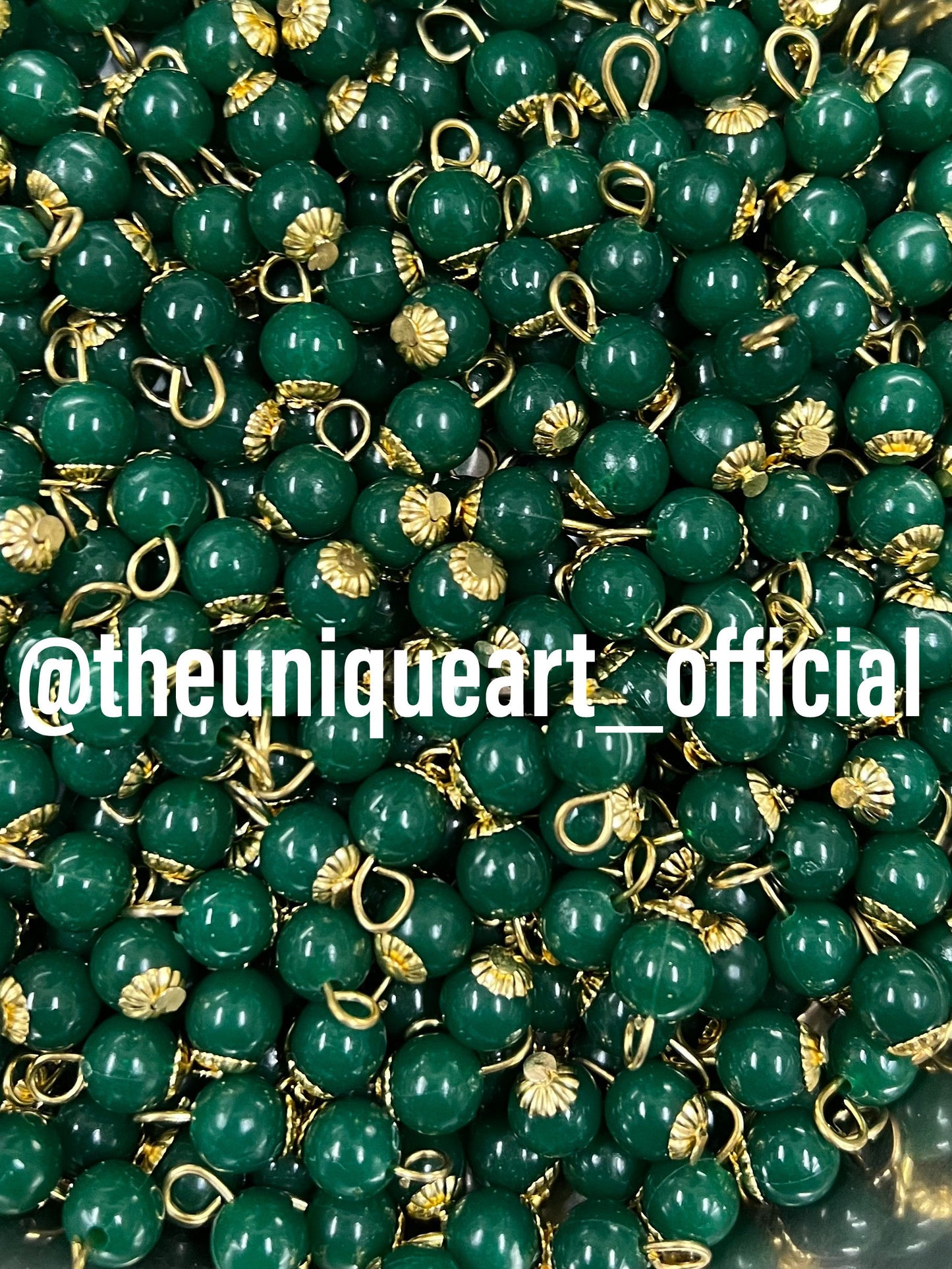 Green Round 8mm Hanging Beads