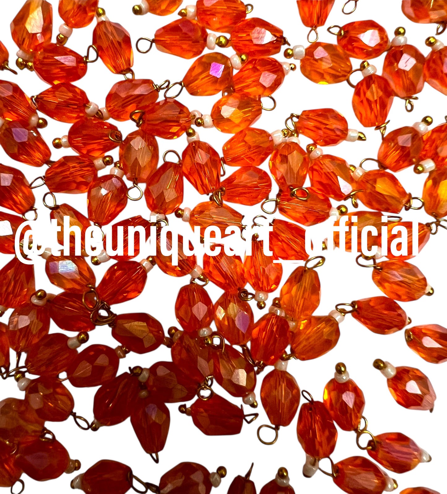 Red Drop Hanging Beads 6x8mm