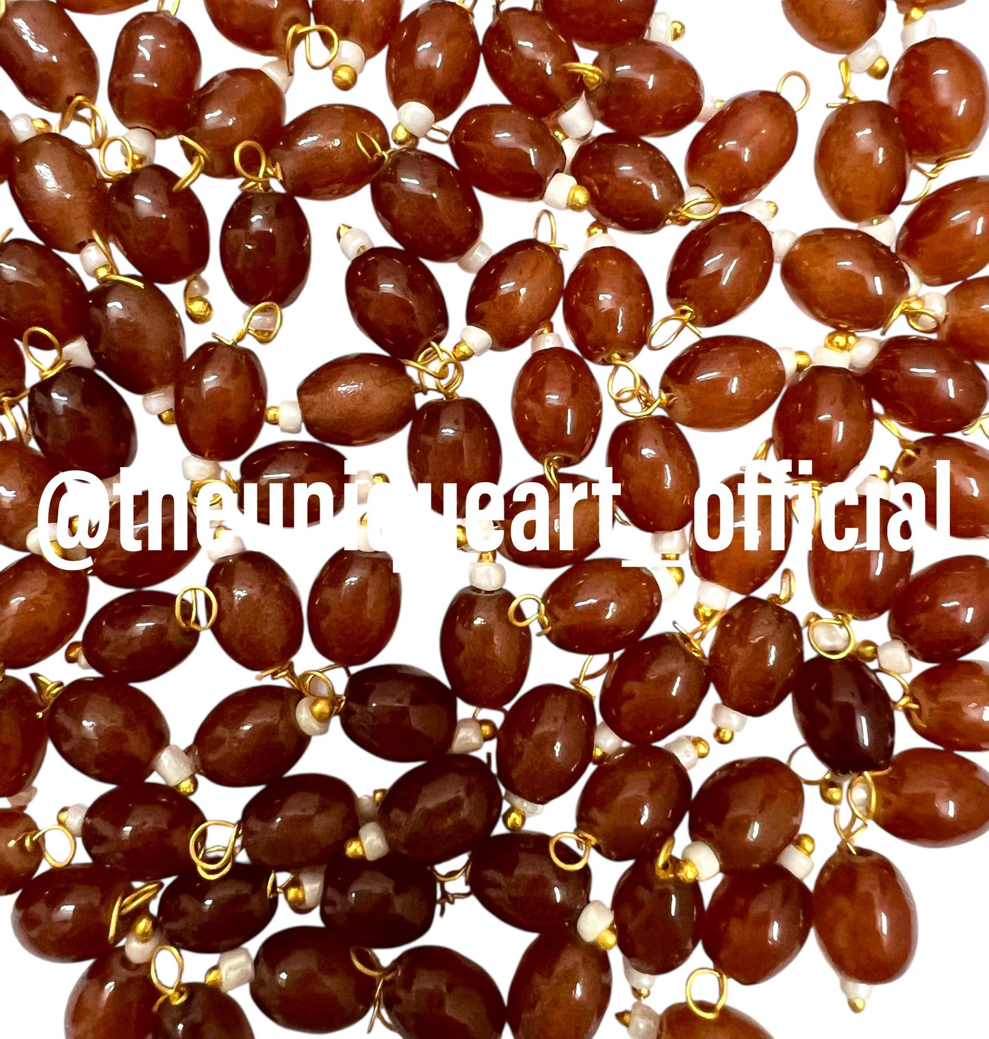 Brown Oval Hanging Beads 6x8mm