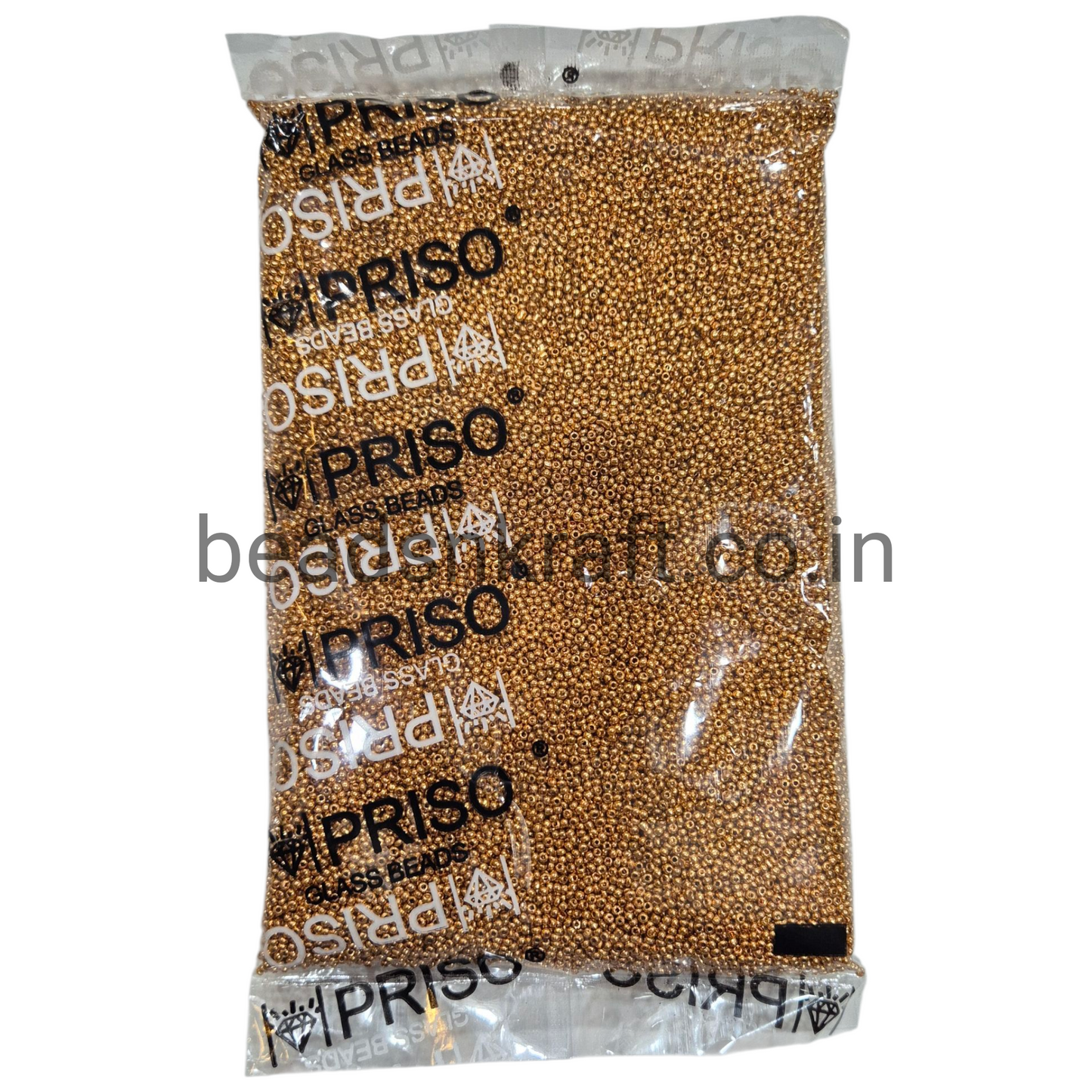 Priso Matt Gold Unigold Sugar Beads for Aari Work, Embroidery & Jewelry Making