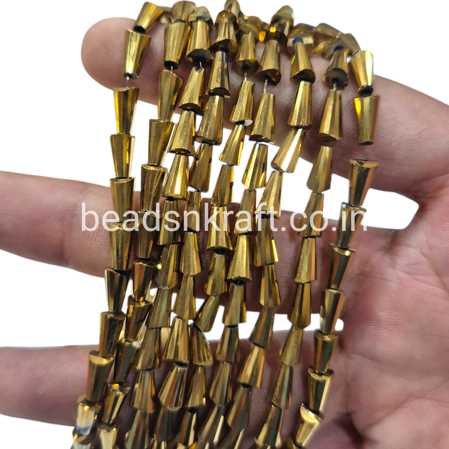 Gold Metal 4x8mm Pencil Crystal