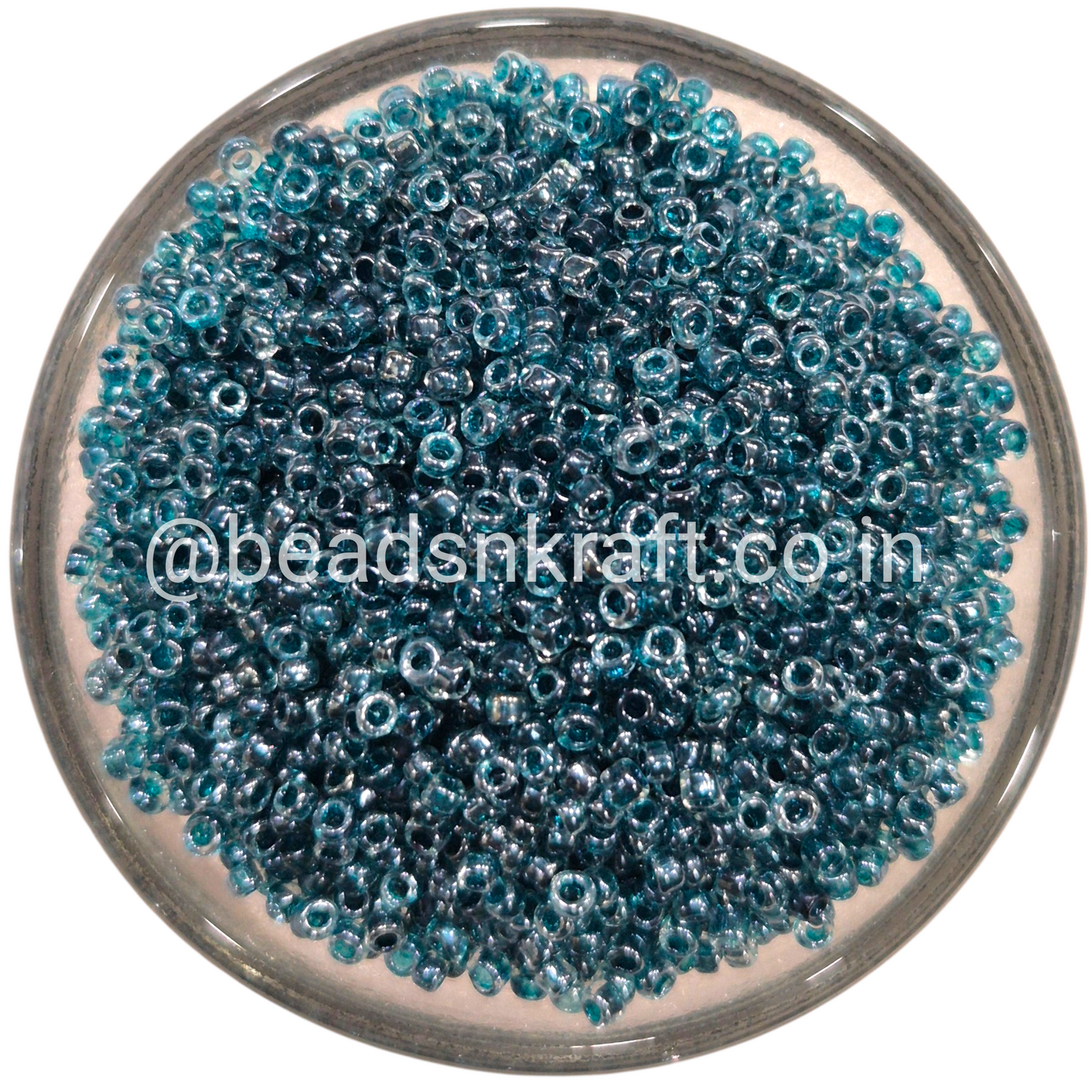 Peacock Blue Sugar Beads for Aari Work, Embroidery & Jewelry Making