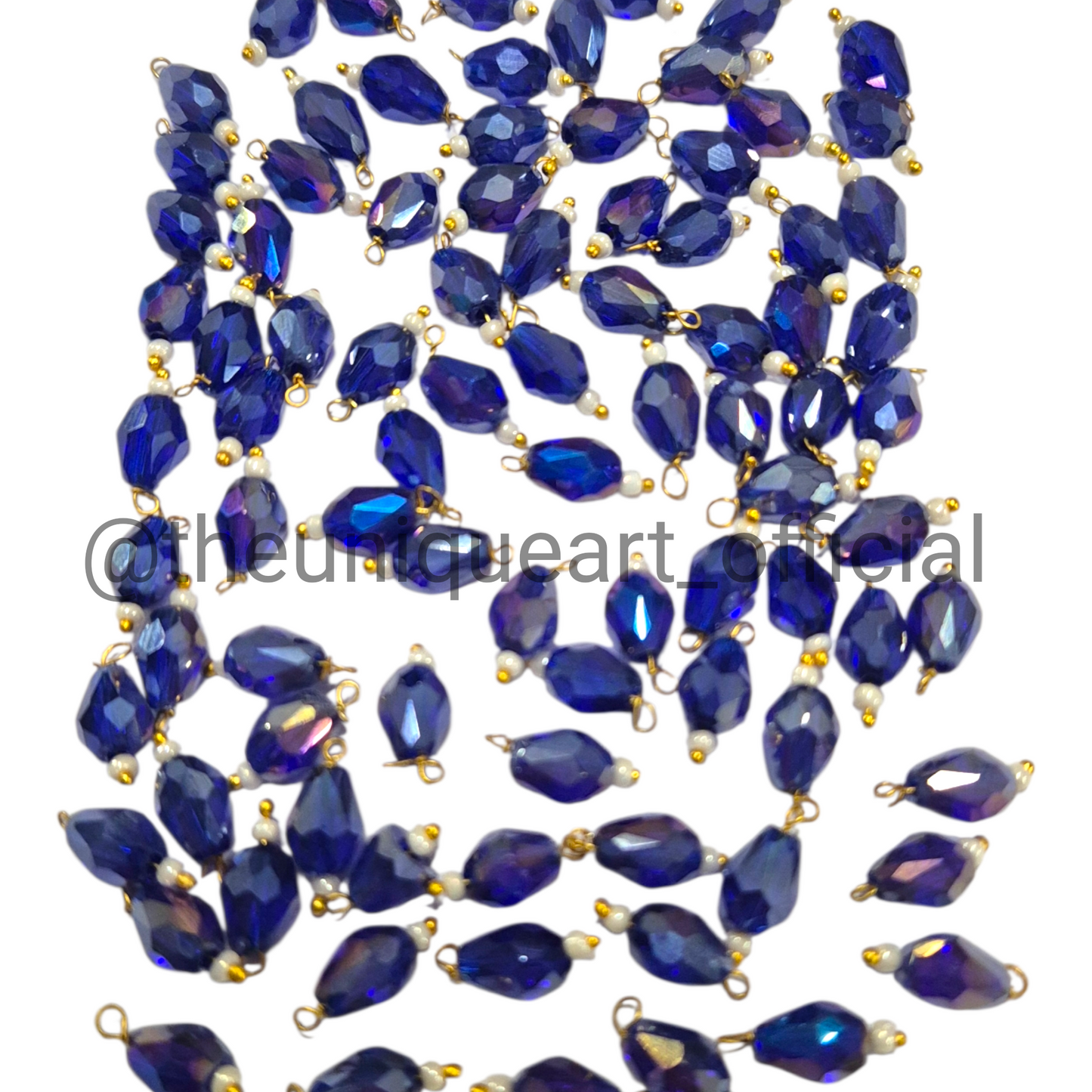 Blue Drop Hanging Beads 6x8mm