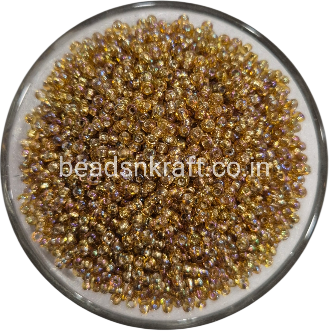 Golden Rainbow Glass Beads