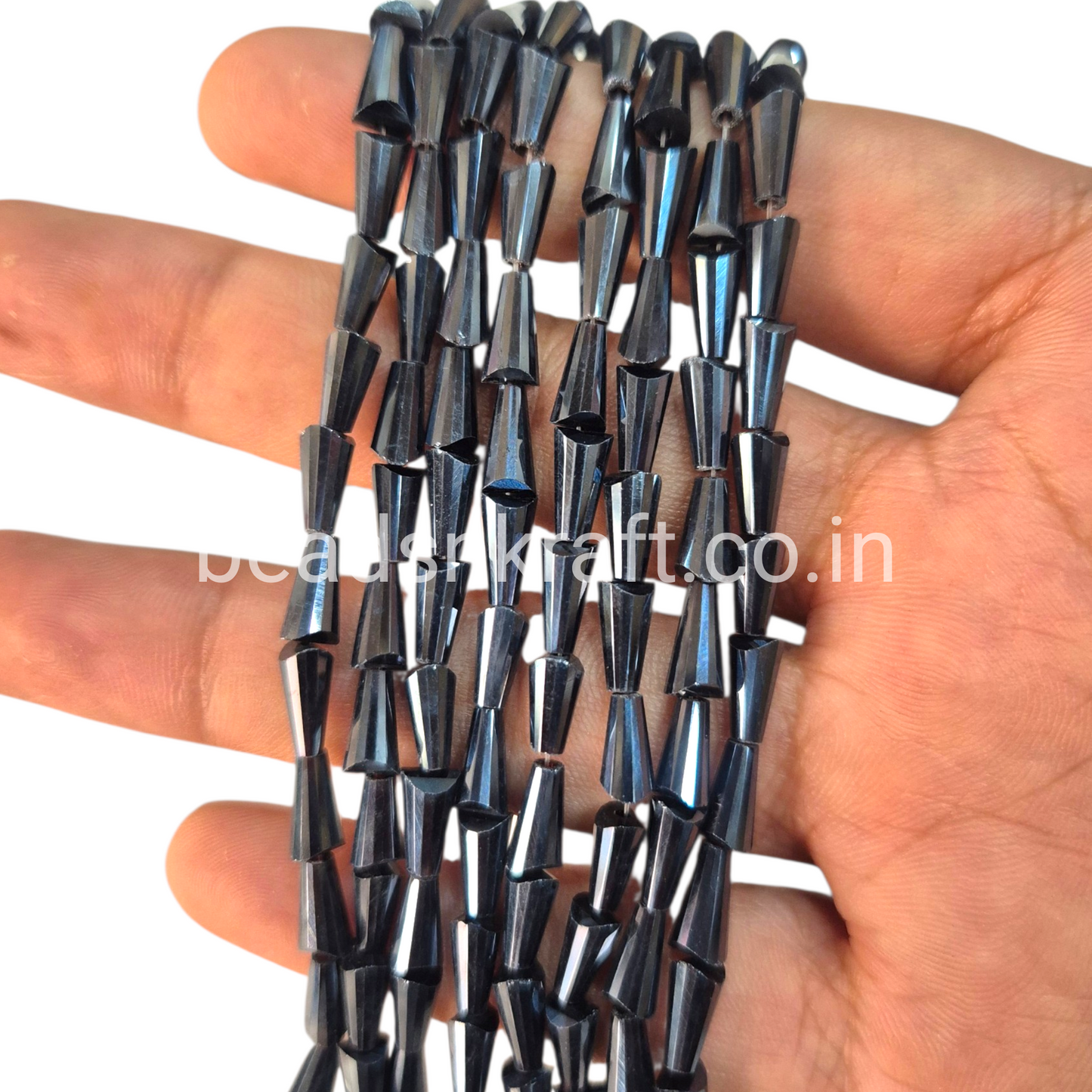 Navy Blue Metal 4x8mm Pencil Crystal