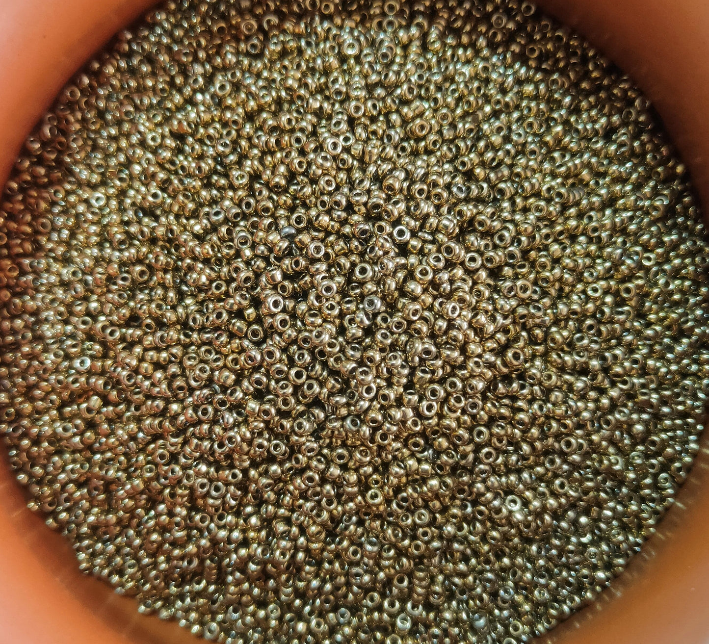 Antique Gold Sugar Beads for Aari Work, Embroidery & Jewelry Making