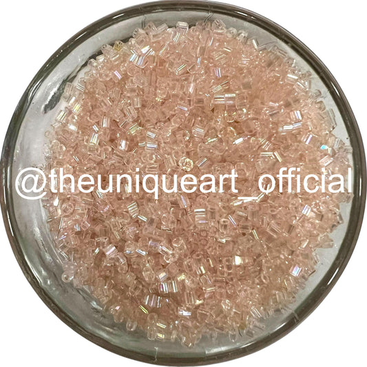Light Peach Rainbow Glass Cut Beads (Cutdana) for Aari Work, Embroidery & Jewelry Making