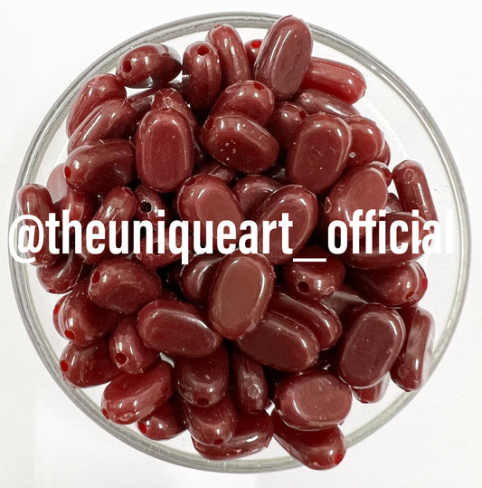 Maroon 7x10 Acrylic Tablet Beads for Jewelry Making, Aari Work & DIY Crafts