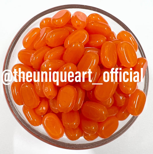Orange 7x10 Acrylic Tablet Beads for Jewelry Making, Aari Work & DIY Crafts