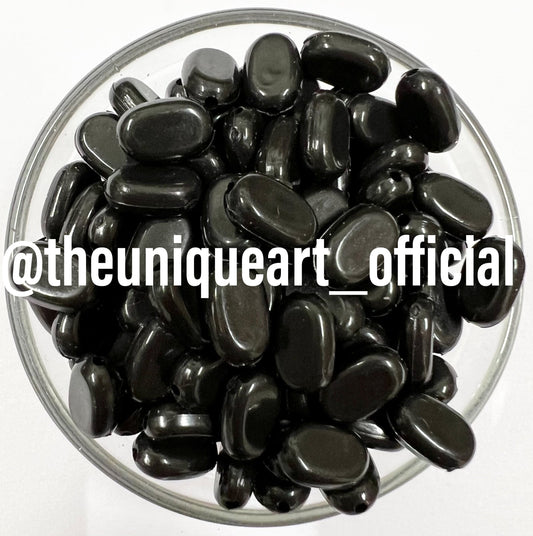 Black 7x10 Acrylic Tablet Beads for Jewelry Making, Aari Work & DIY Crafts