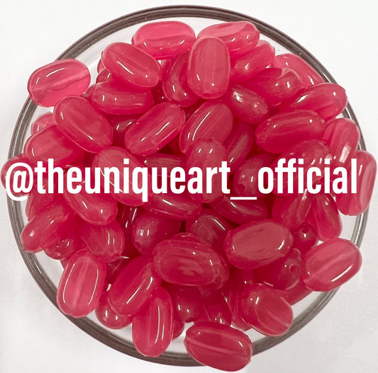Dark Pink 7x10mm Acrylic Tablet Beads