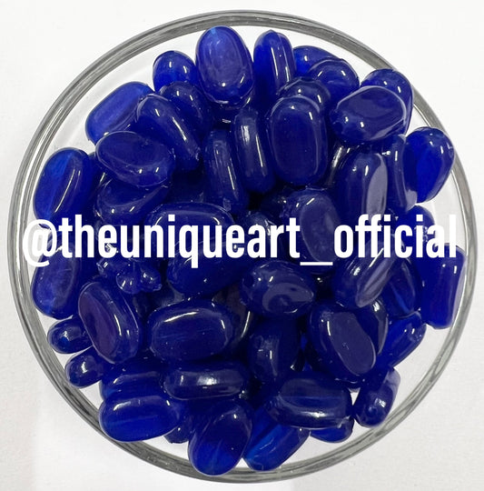 Blue 7x10mm Acrylic Tablet Beads