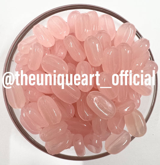 Light Pink Acrylic Tablet Beads for Jewellery Making and Aari Work