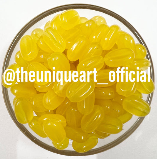 Yellow 7x10mm Acrylic Tablet Beads