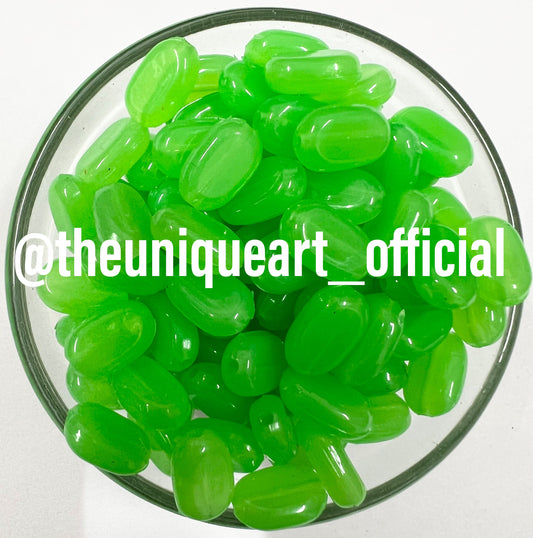 Light Green Acrylic Tablet Beads for Jewellery Making and Aari Work