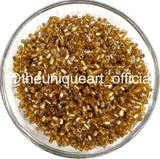 Golden Rainbow Glass Cut Beads (Cutdana) for Aari Work, Embroidery & Jewelry Making