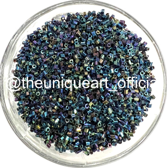 Black Rainbow Cutdana Beads for Jewellery Making and Aari Work