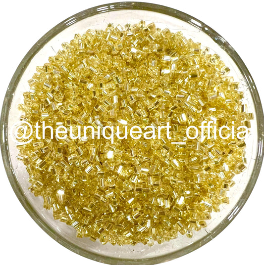 Golden Glass Cut Beads (Cutdana) for Aari Work, Embroidery & Jewelry Making