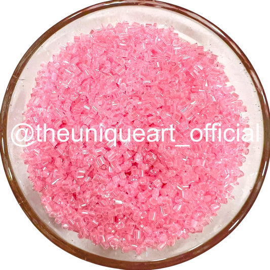Pink Glass Cut Beads (Cutdana) for Aari Work, Embroidery & Jewelry Making