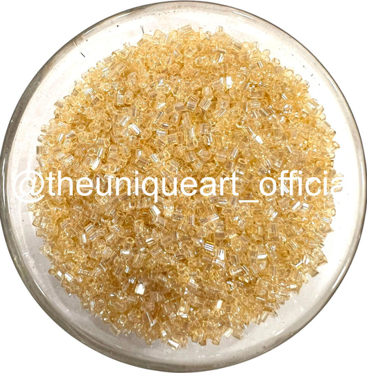 Light Golden Glass Cut Beads (Cutdana) for Aari Work, Embroidery & Jewelry Making