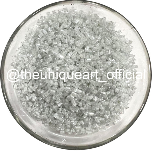 Pastel Grey Glass Cut Beads (Cutdana) for Aari Work, Embroidery & Jewelry Making