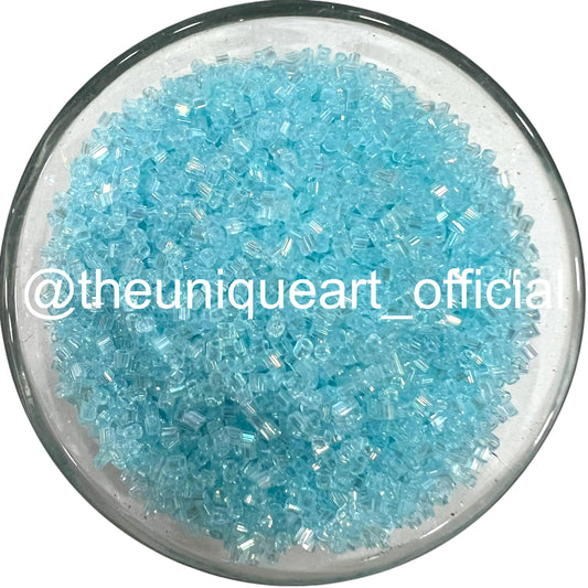 Light Firozi Rainbow Glass Cut Beads (Cutdana) for Aari Work, Embroidery & Jewelry Making