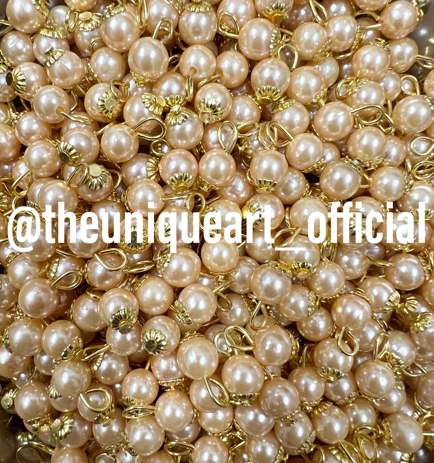 Light Gold Round 8mm Hanging Beads