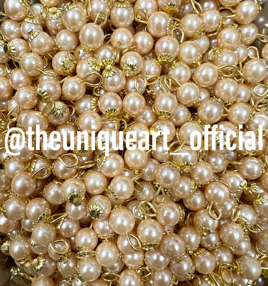 Light Gold Round 8mm Hanging Beads