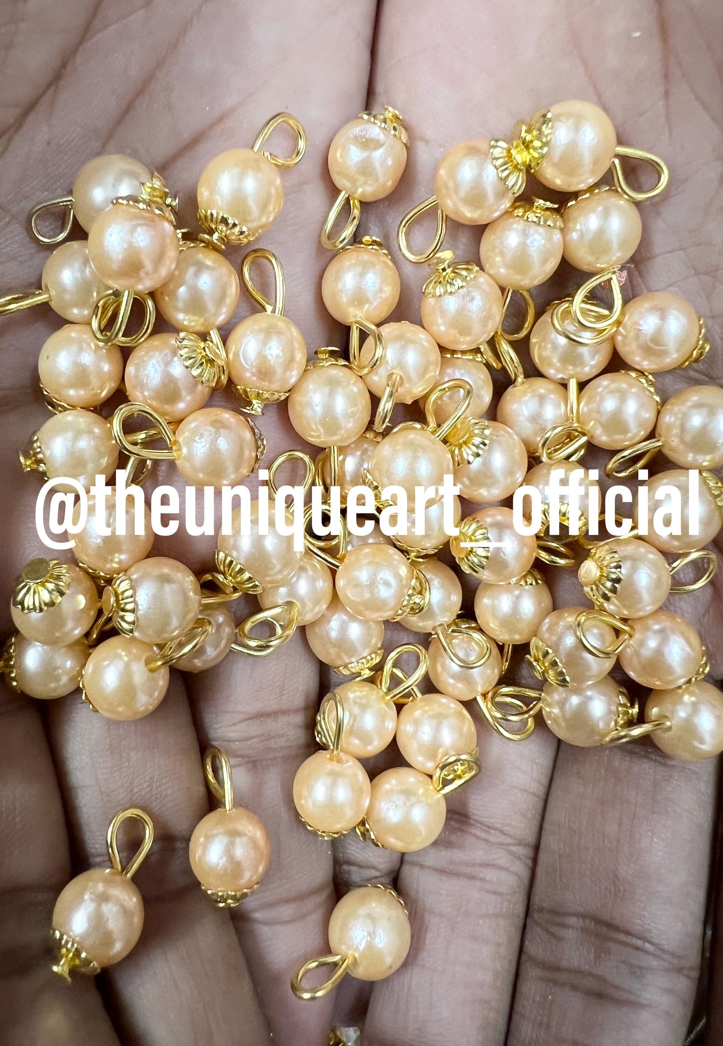 Light Gold Round 8mm Hanging Beads