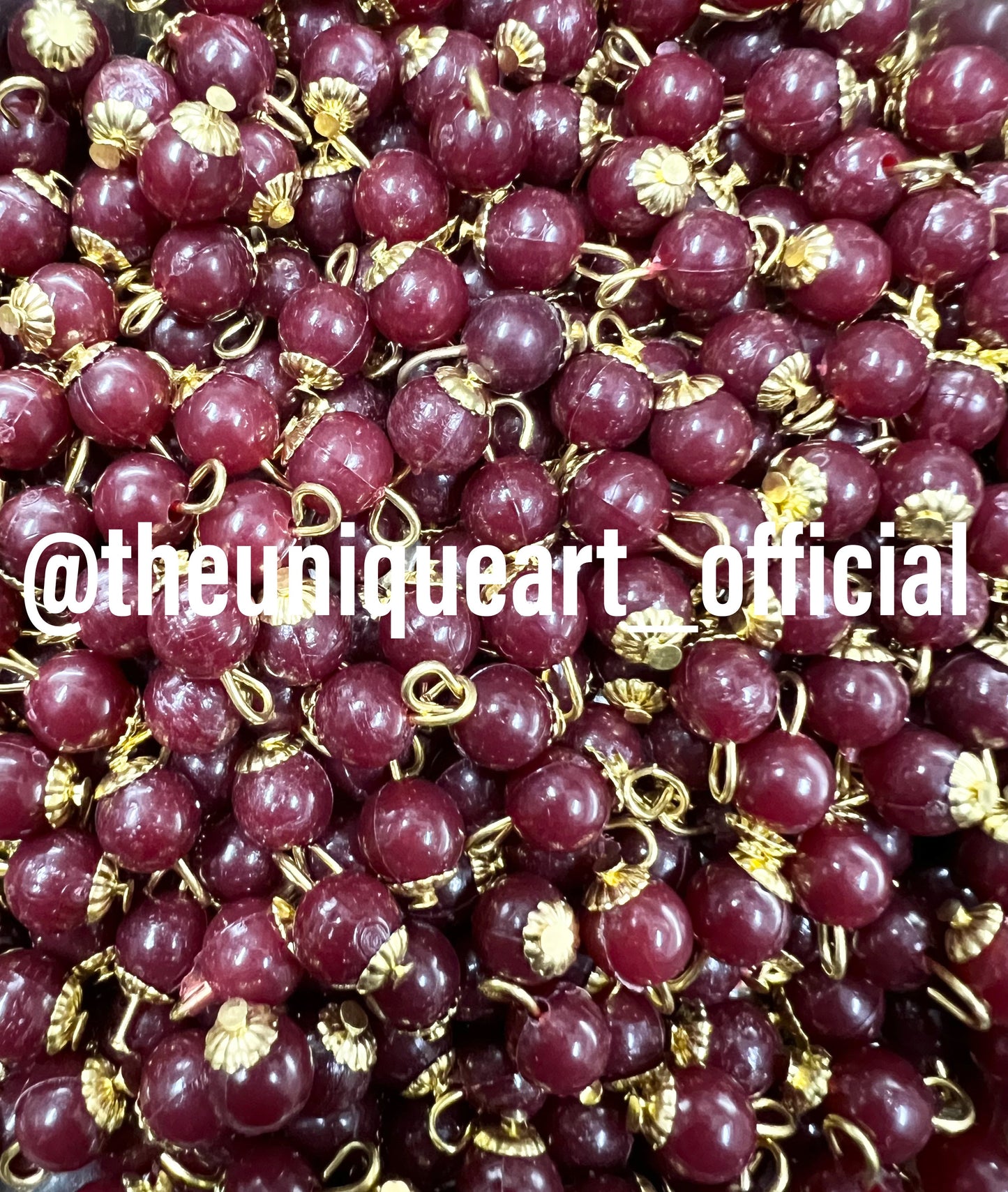Maroon Round 8mm Hanging Beads