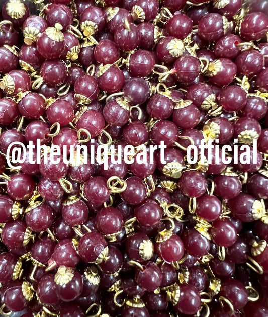 Maroon Round 8mm Hanging Beads