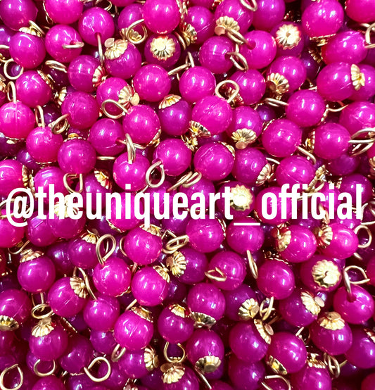 Dark Pink / Rani Round 8mm Hanging Beads