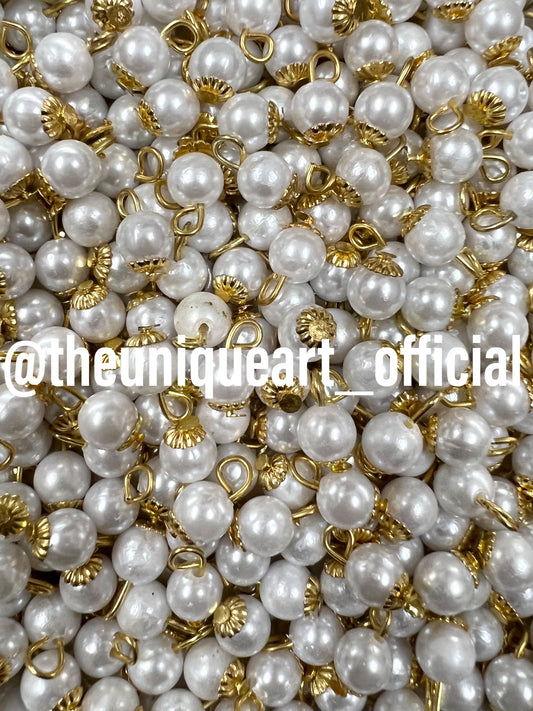 Off white Round 8mm Hanging Beads