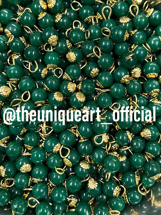 Green Round 8mm Hanging Beads