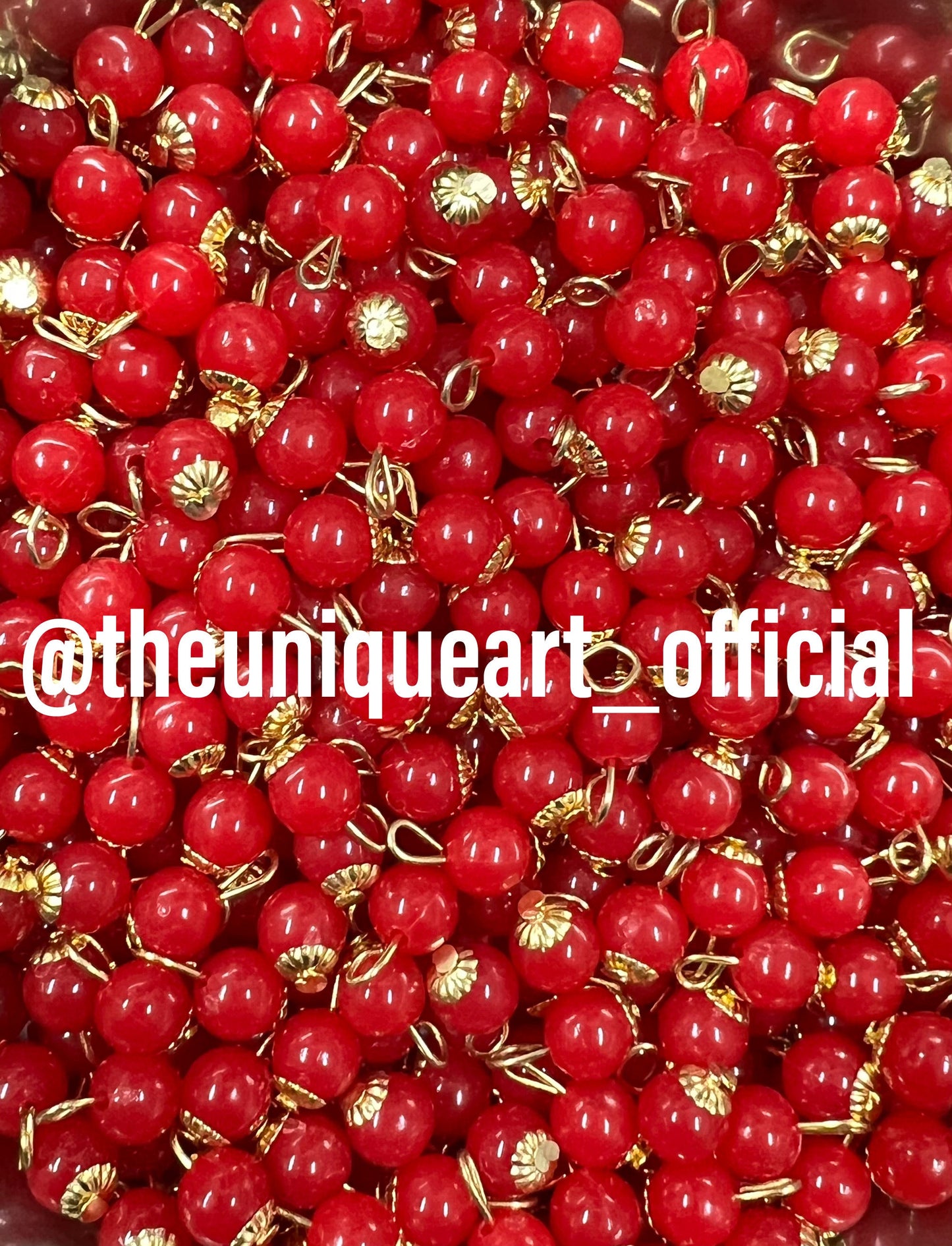Red Round 8mm Hanging Beads