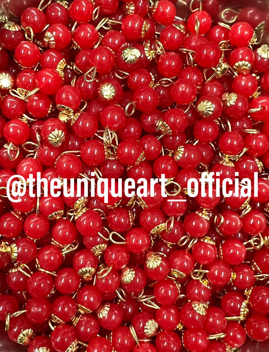 Red Round 8mm Hanging Beads