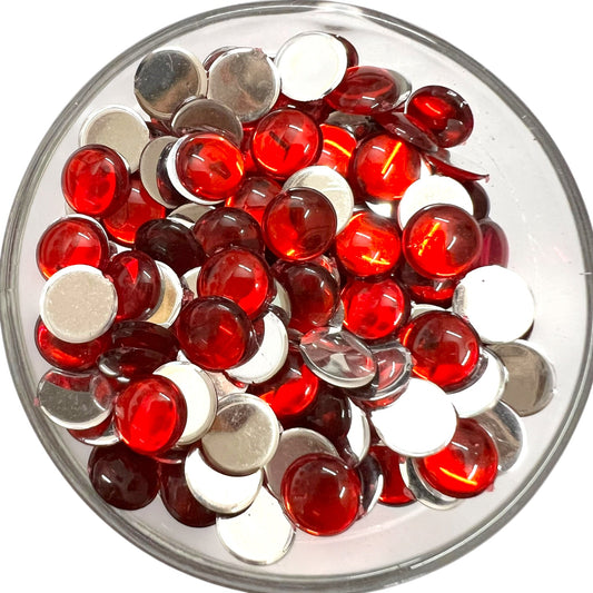 Red 8mm Round Acrylic Flat Base