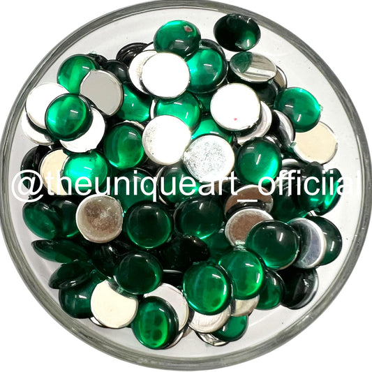 Green 8mm Round Acrylic Flat Base