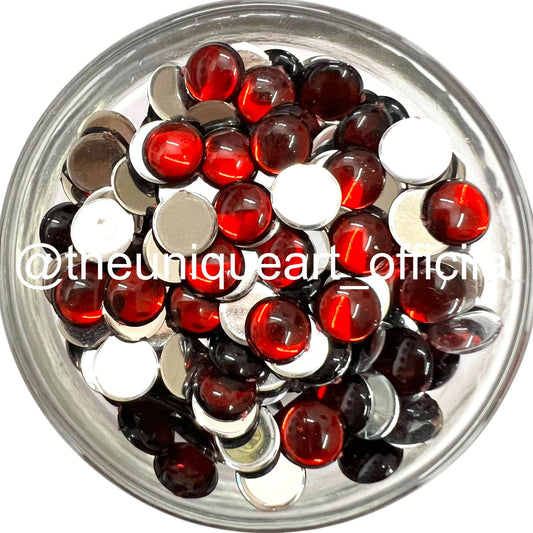 Maroon 8mm Round Acrylic Flat Base