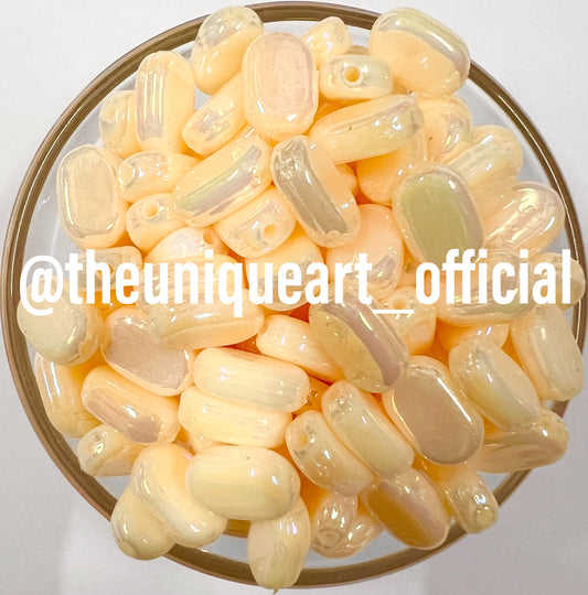 Cream Transparent AB 7x10mm Acrylic Tablet Beads