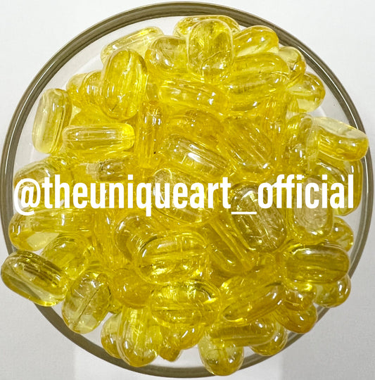 Yellow Trans 7x10mm Acrylic Tablet Beads for Aari Work