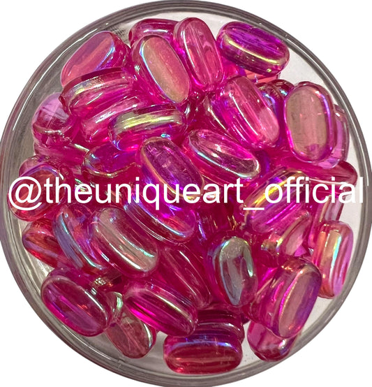 Rani Rainbow Trans 7x10mm Acrylic Tablet Beads for Aari Work
