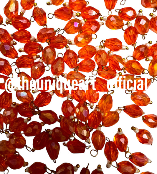 Red Drop Hanging Beads 6x8mm