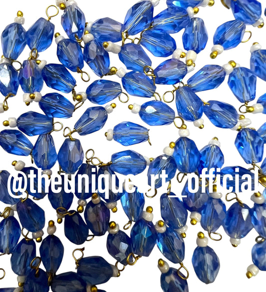 Sky Blue Drop Hanging Beads 6x8mm