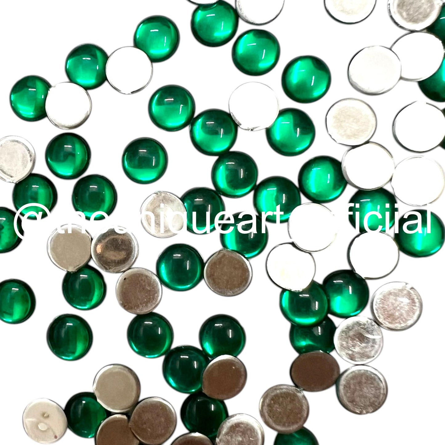 Green 8mm Round Acrylic Flat Base