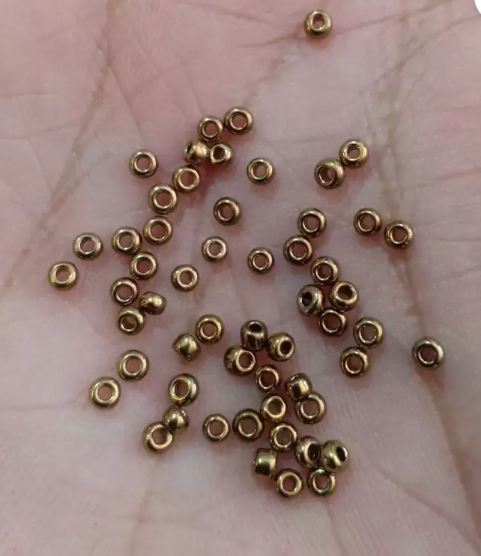 Antique Gold Sugar Beads for Aari Work, Embroidery & Jewelry Making