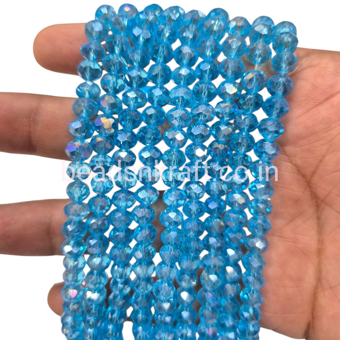 Light Blue 6mm Round Crystal Beads