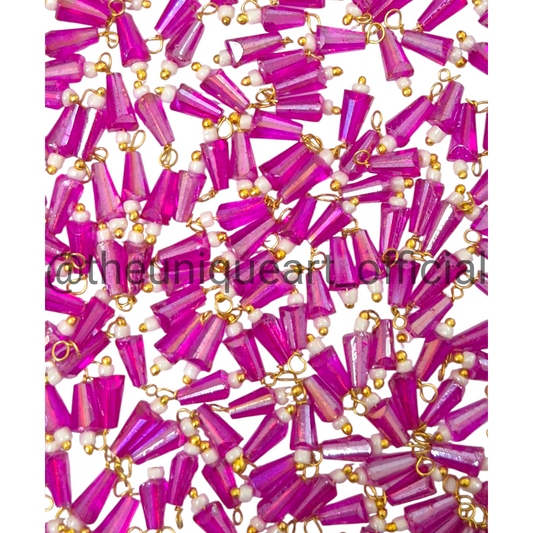 Rani Pink Pencil Hanging Beads 4x8mm
