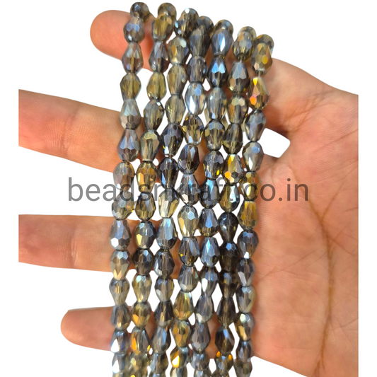 Olive Green 6x8mm Drop Crystal